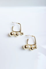 Gold Hoop Ball Earrings