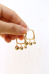 Gold Hoop Ball Earrings