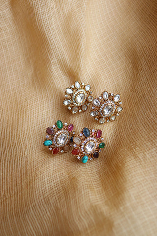 AD Oval Kundan Studs