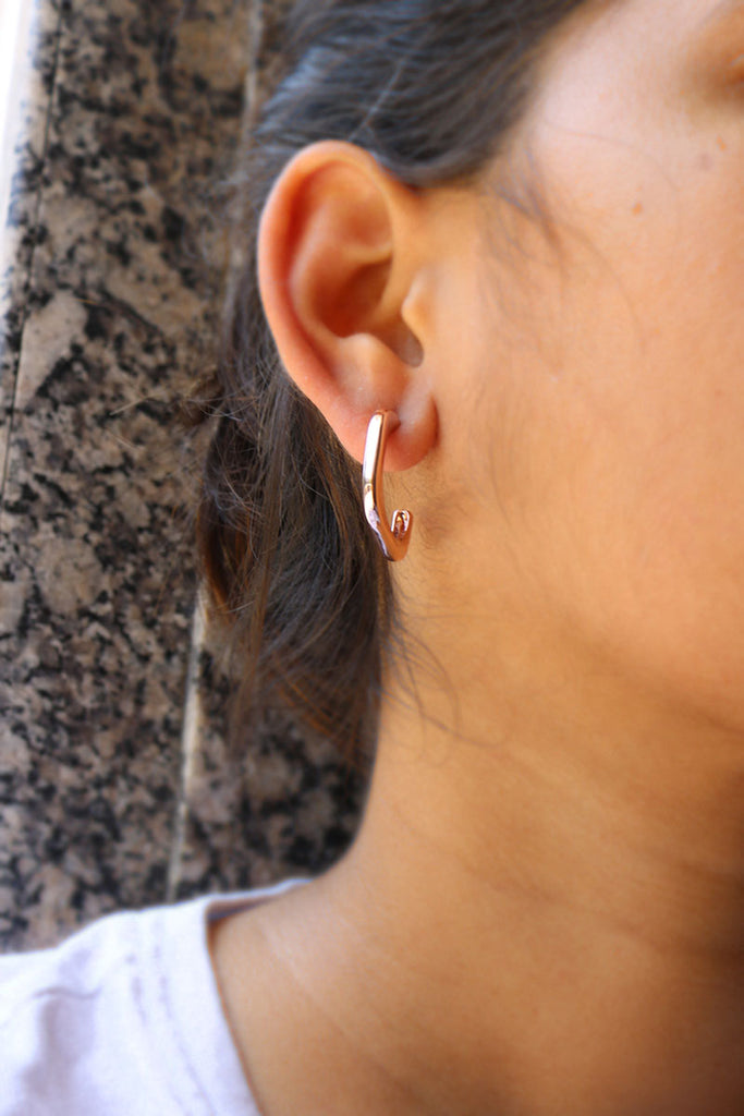 Half Circle Earrings in Silver, Gold or Rose Gold – Shop Iowa