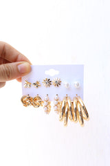 Set of 6 Pearl Butterfly Earrings