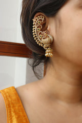 AD Peacock Full Ear Jhumkas