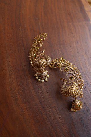 AD Peacock Full Ear Jhumkas