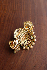 Circle Kundan Ruby Buckle Hairclip