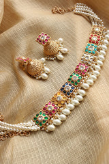 Kundan Multicolor Pearls Choker Set