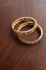 Set of 2 Navratna AD Bangles