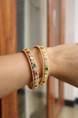 Set of 2 Navratna AD Bangles