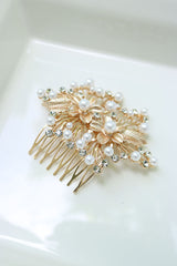 Pearl Flower Rose tone Comb Pi