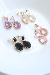 Oval Color Pop Stone Earrings