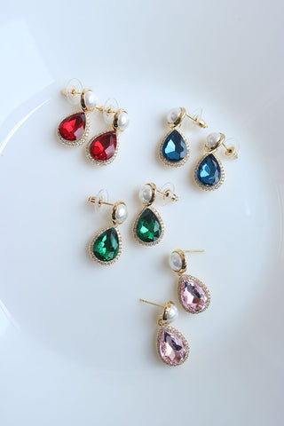 Stone Pearl Little Drop Earrings