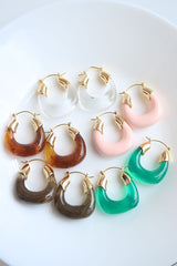 Marble Hoop Bag Earrings