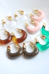 Marble Hoop Bag Earrings