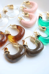 Marble Hoop Bag Earrings