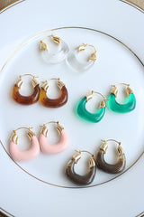 Marble Hoop Bag Earrings