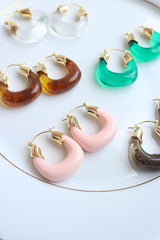 Marble Hoop Bag Earrings