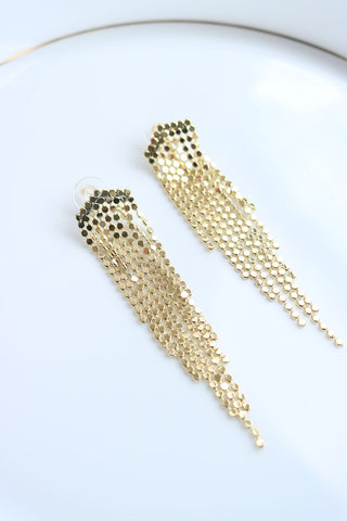 Gold Circles Tassel Earrings