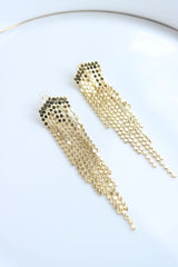 Gold Circles Tassel Earrings