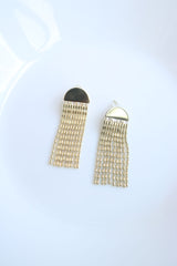 Gold Semi Tassel Earrings