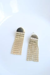 Gold Semi Tassel Earrings