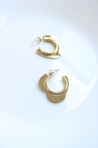 Gold Semi Flower Hoops