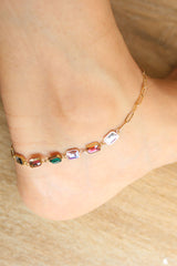 Multicolor Stones anklet