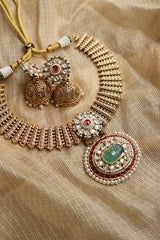 Antique Kundan Oval Set