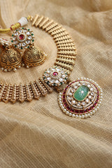 Antique Kundan Oval Set