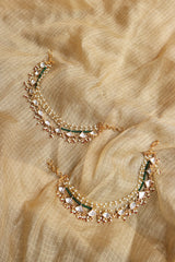 Kundan Green Tri Ear Chain