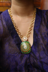 Fusion Meenakari Pendant Set