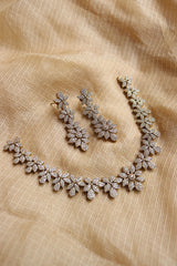 Elegant Intricate AD Stones Leaf Set