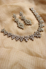 Elegant Intricate AD Stones Leaf Set