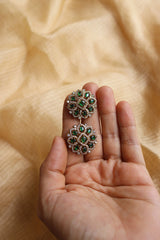 AD emerald Sunflower Studs