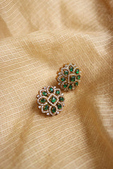 AD emerald Sunflower Studs