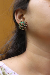 AD emerald Sunflower Studs