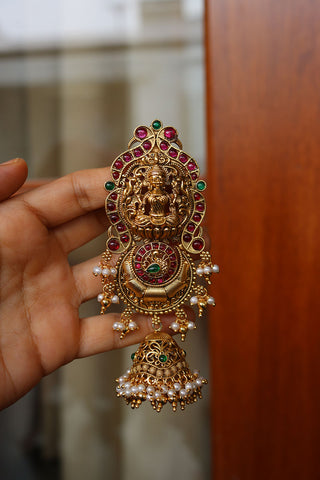 Lakshmi Peacock Jhumka Hair Jada Pin