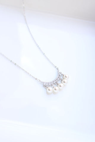 Silver Pearls Drop Chain