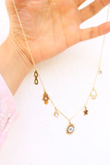 Infinity Hamsa Charms Chain