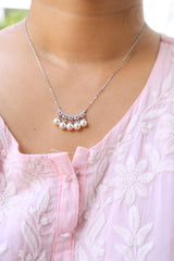 Silver Pearls Drop Chain