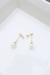 Pearl Drop Front Back Earrings