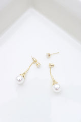 Pearl Drop Front Back Earrings