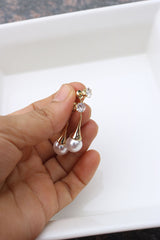 Pearl Drop Front Back Earrings