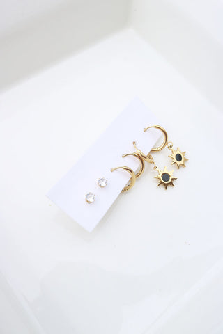 Sun Pearl Earrings Set