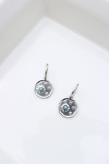 Beaten Silver Evil Eye Earrings