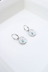 Beaten Silver Evil Eye Earrings