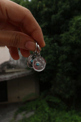 Beaten Silver Evil Eye Earrings