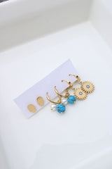 Hamsa Evil Eye Earrings Set