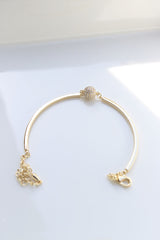 Gold AD Stones Ball Bracelet