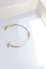 Gold AD Stones Ball Bracelet