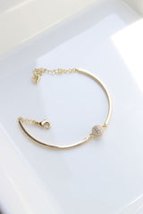 Gold AD Stones Ball Bracelet