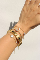 Gold AD Stones Ball Bracelet